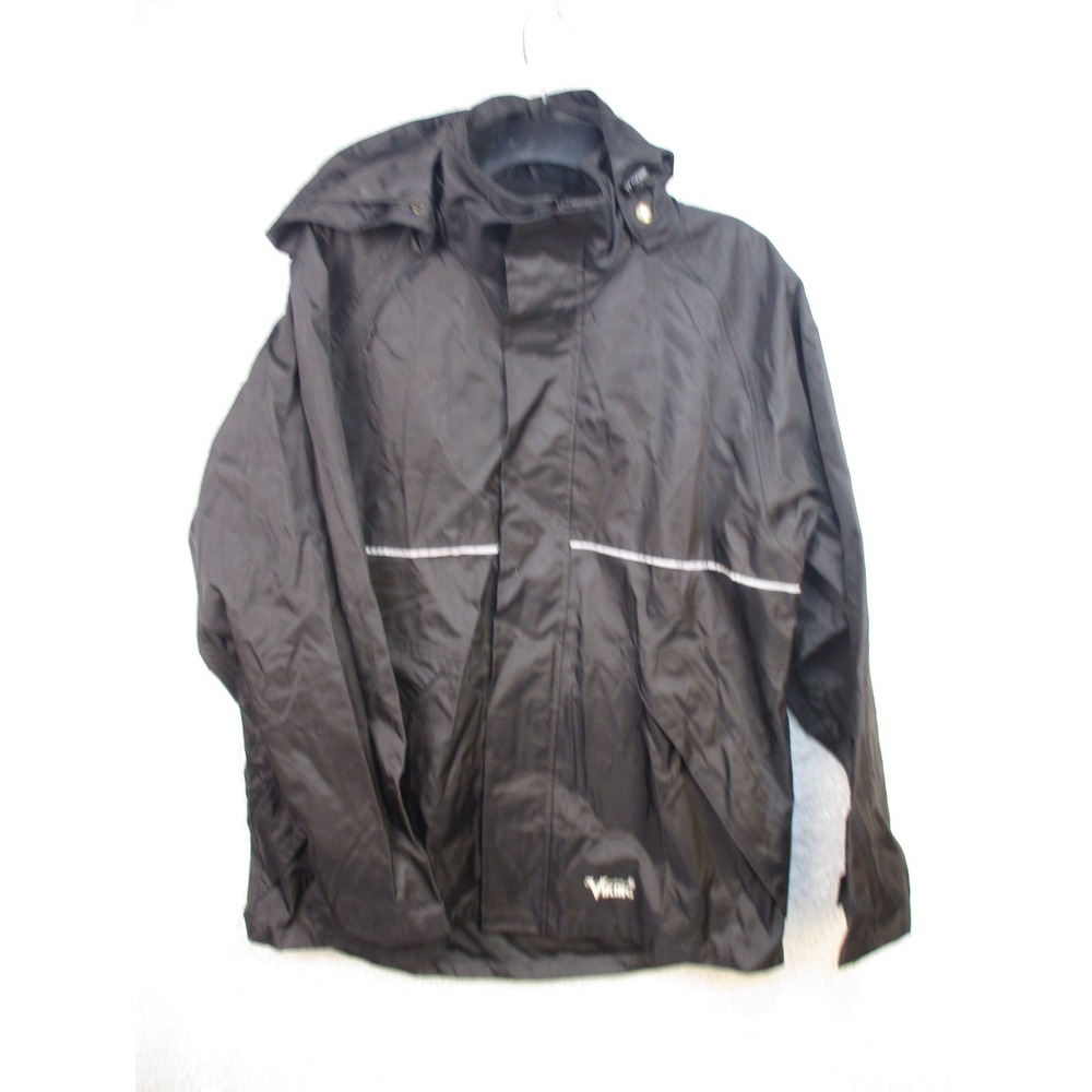 Viking Journeyman 420D Waterproof Rain Jacket Men's Small Black Reflective Nylon